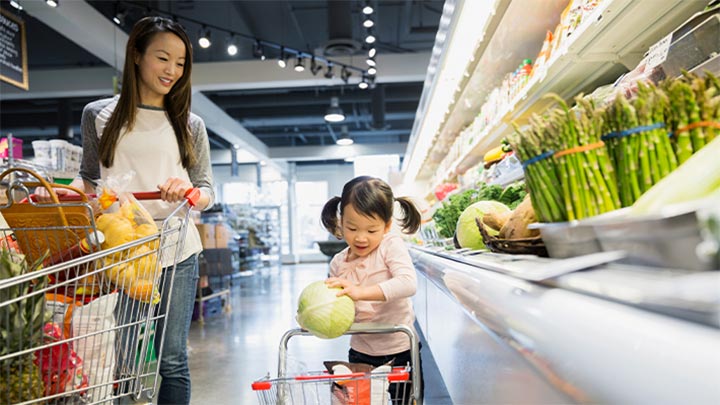 Fresh department in the supermarket
