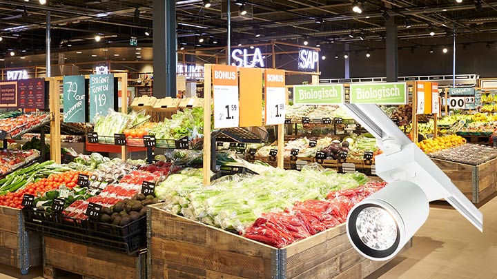 Flexible lighting solution for supermarket aisles - StyliD Evo