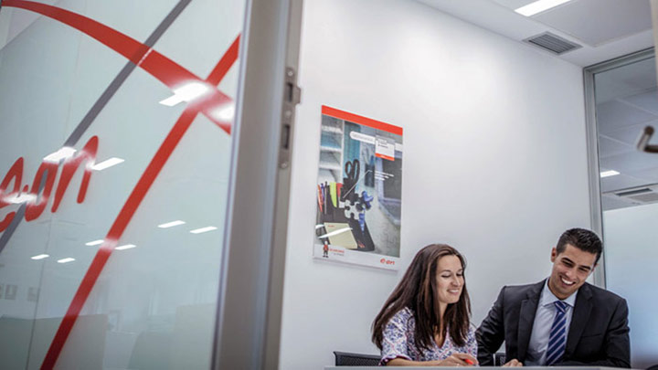 People working in an office